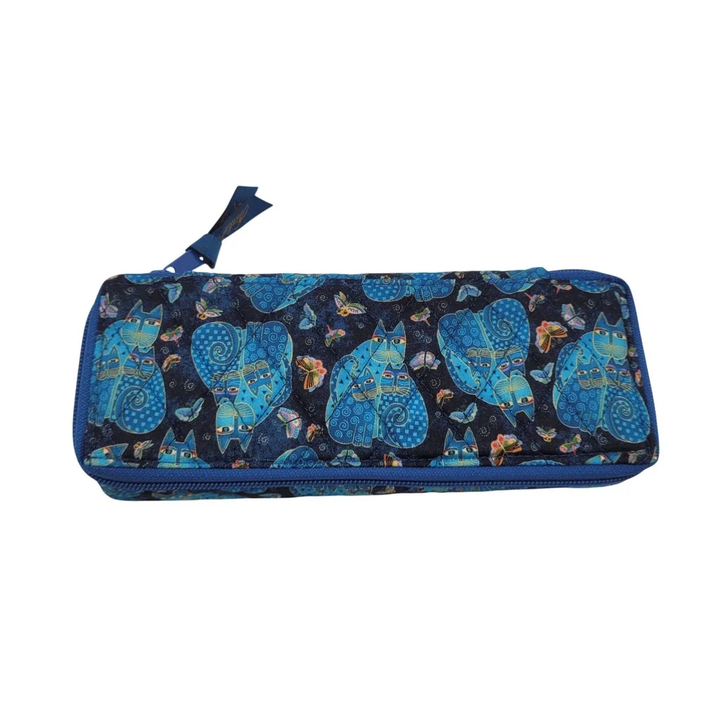 Laurel Burch 7-Day Pill Organizer– Indigo Cats Design Travel Pill Box Multicolor